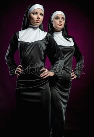 Two Attractive Sexy Nuns Posing Indoors Stock Photo Amok Stockfresh
