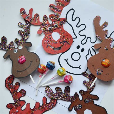 Lollipop Reindeer Christmas Crafts Crafts Candy Crafts