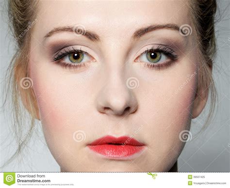 Close Up Beautiful Girl With Make Up Stock Image Image Of Blond