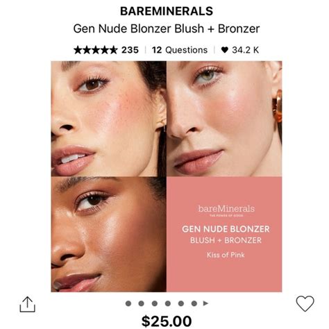 Bareminerals Kiss Of Pink Gen Nude Blonzer Review Swatches Hot Sex