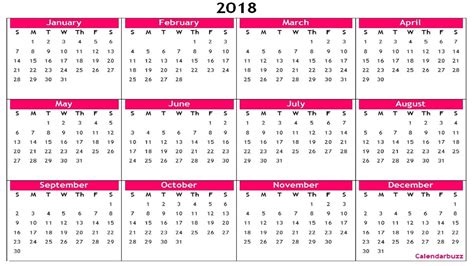 Printable Annual Calendar