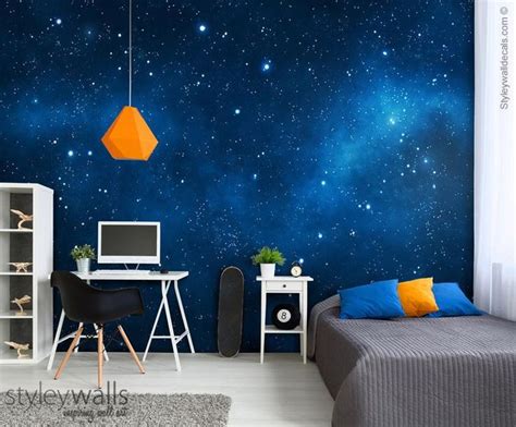 Space Mural Space Wallpaper Galaxy Mural Galaxy Wall Art Etsy In 2020