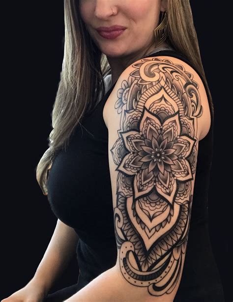 Mandala Flower Arm Half Sleeve Tattoo By Karina Figueroa In Austin Texas Mand… Tattoos For