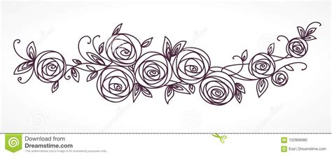 Round floral frame for your text. Mazzo Rosa Stilizzato Dei Fiori Ramo Dei Fiori E Delle ...
