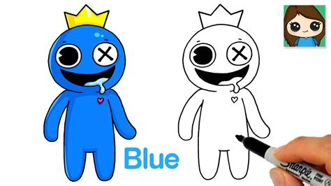 How To Draw Blue Easy Roblox Rainbow Friends Easy Drawings Dibujos