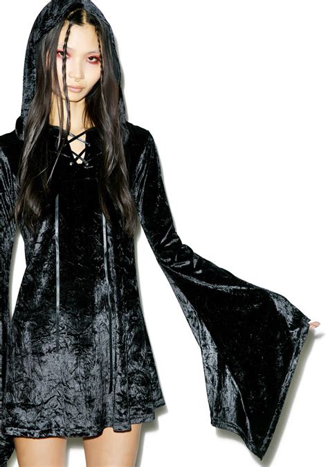 Killstar Velvet Witch Hooded Dress Dolls Kill