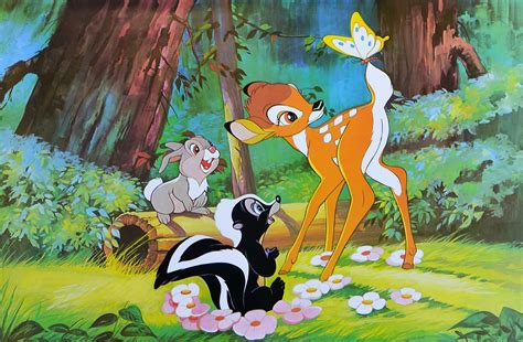 Walt Disney Bambi And Friends Poster Original El Marco Verde