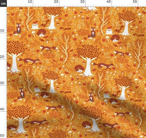 Colorful Fabrics Digitally Printed By Spoonflower Foxes In The Orange