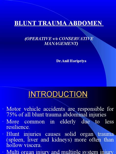 Blunt Trauma Abdomen Pdf Medical Specialties Clinical Medicine