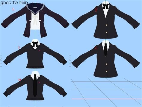A Set Of School Uniform Shirts Default Items In 3dcg Free To Use And