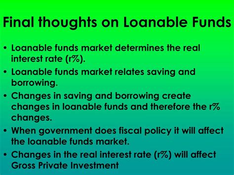 In this video, learn how the demand of loanable funds and the supply of loanable funds interact to determine real. PPT - AP Macroeconomics PowerPoint Presentation, free ...
