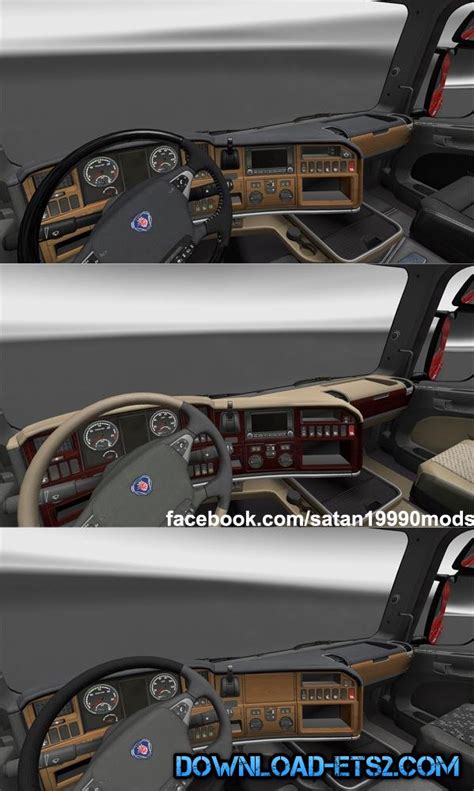 WOODEN DASHBOARD SCANIA STREAMLINE By Satan ETS Mods Euro Truck Simulator Mods