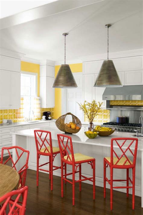Modern Design Farmhouse Kitchen Color Ideas Yellow Kitchen Decor
