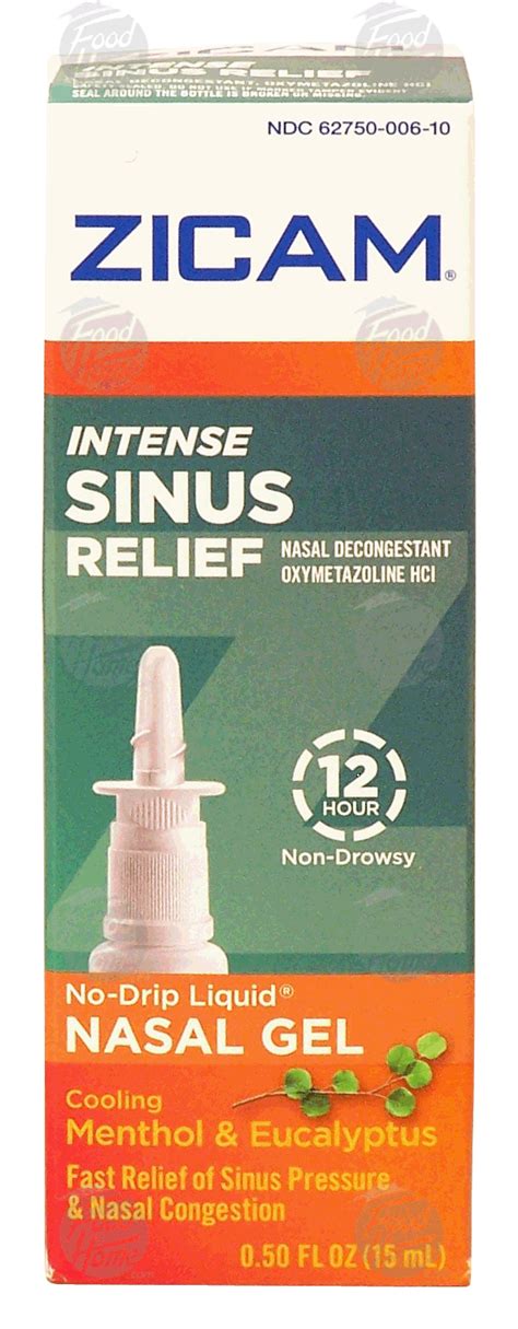 Groceries Product Infomation For Zicam Intense Sinus Relief No Drip Nasal Gel
