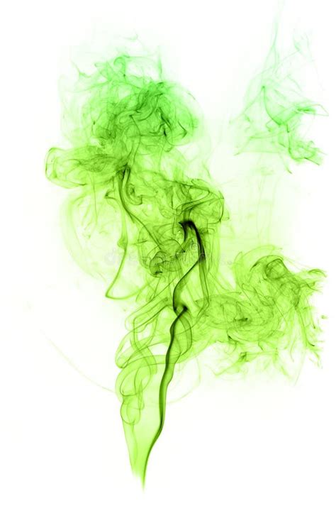 Vraie Fumée Verte Sur Le Fond Blanc Image Stock Image Du Onde Flux