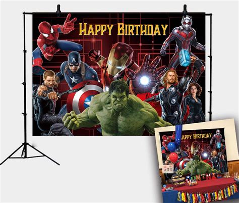 Buy A Vengers Background Marvel Birthday Party Supplies Backdrop
