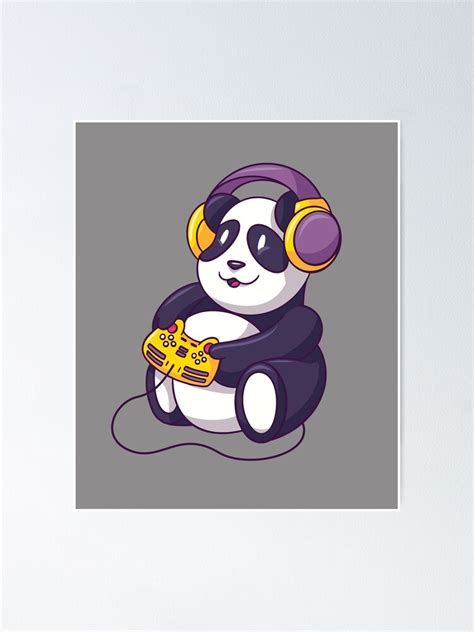 Gamer Panda Poster By Manstrations Redbubble