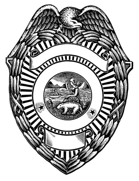 Police Badge Drawing By Csa Images