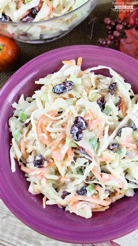Apple Pear And Cranberry Coleslaw Is Crunchy Sweet And Tangy The