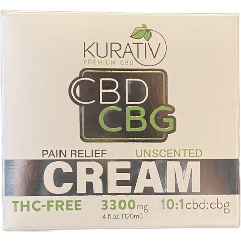 Kurativ Cbdcbg Unscented Pain Cream 3300mg 101cbdcbg 4oz Canyon Cbd