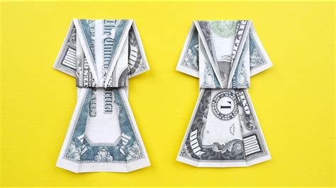 Very Easy Money Dress Origami Dollar Tutorial Diy Folded No Glue And