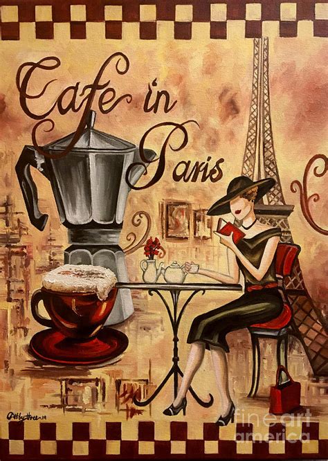 Cafe Paris Painting By Art By Three Sarah Rebekah Rachel White Fine
