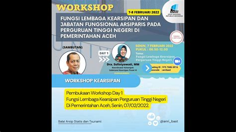 Workshop Fungsi Lembaga Kearsipan Perguruan Tinggi Pemerintahan Aceh