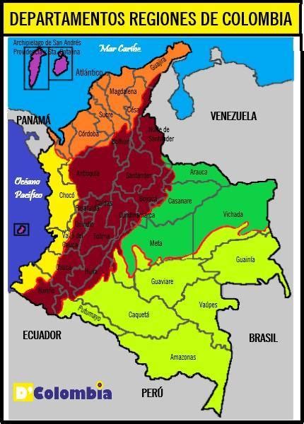 El Mapa De Las Regiones Naturales De Colombia Con Sus Respectivos