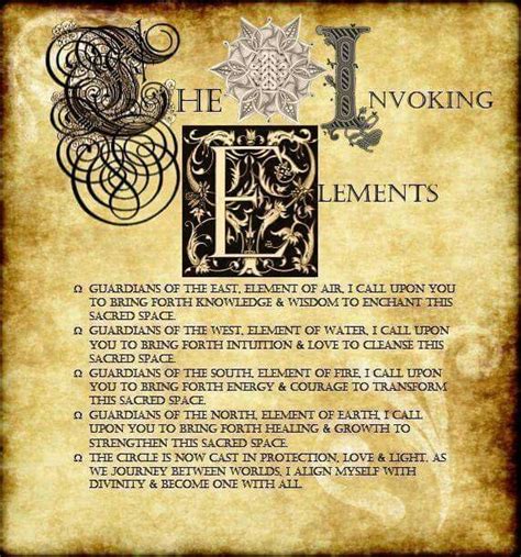 Invoking The Elements Book Of Shadows Wiccan Spells Elemental Magic