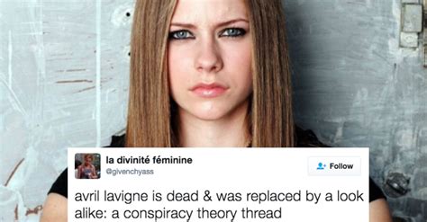 An Avril Lavigne Tweet Sparks More Conspiracy Theories Of Her Being Replaced By A Clone 22 Words