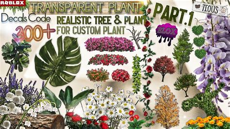 Transparent Plant Decals Part Decals Ids Bloxburg Roblox Youtube Purple Flowers White