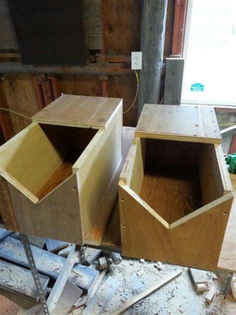 Rabbit Nest Boxes Made From Reclaimed Wood For Our Silver Fox Does