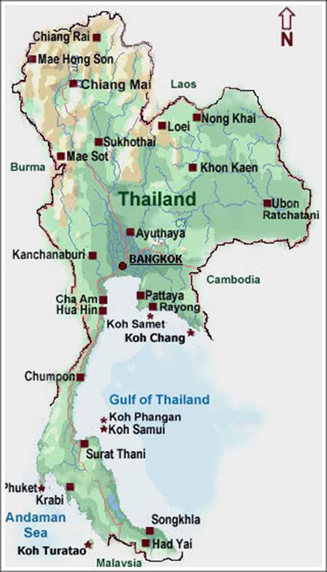 Map Of Thailand Cities And Towns Maps Of The World