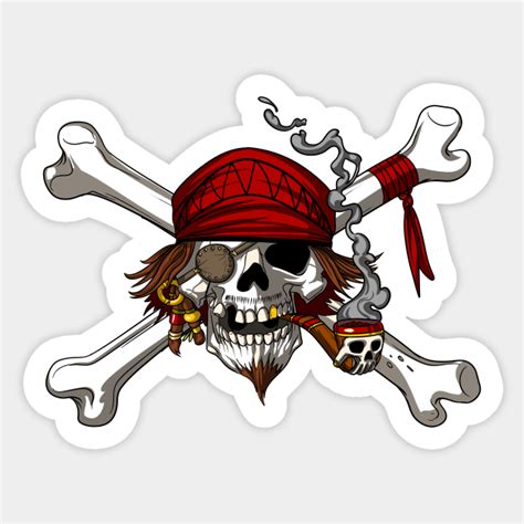 Pirate Skull Crossbones Pirate Skull Sticker Teepublic