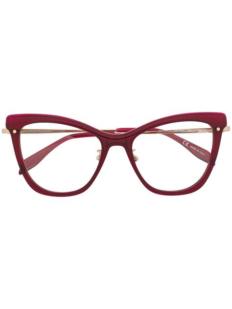 Red Cat Eye Glasses From Alexander Mcqueen Eyewear Red Cat Eye Glasses Designer Glasses Frames