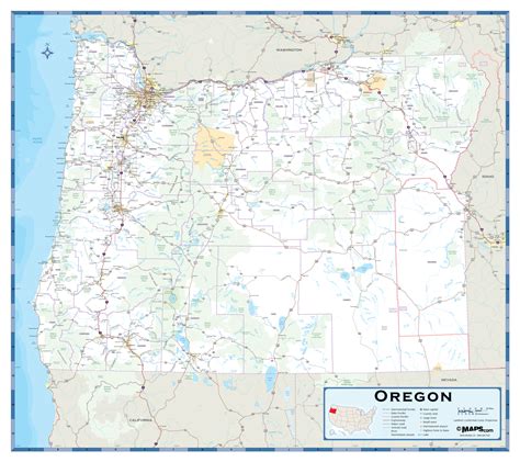 Large Administrative Map Of Oregon State With Roads H