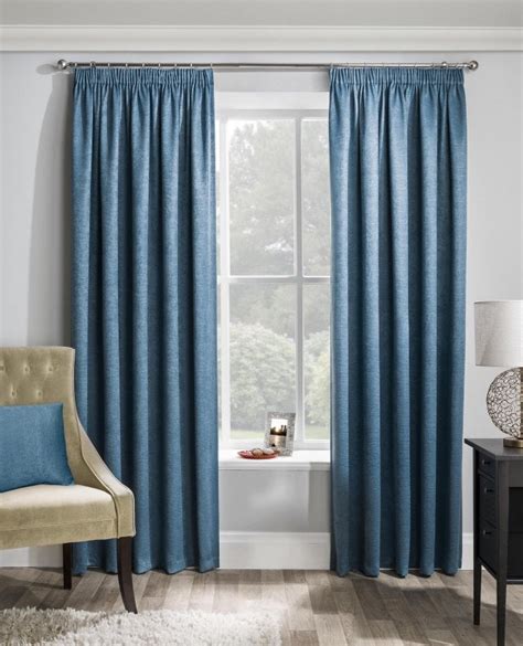 Matrix Teal Pencil Pleat Blockout Curtains From Net Curtains Direct