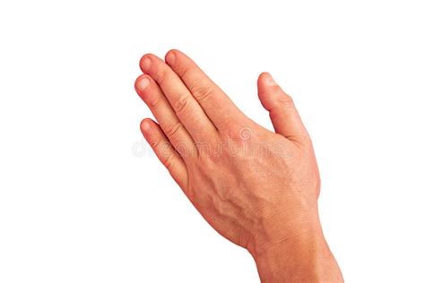 Gesture Of Man Hand On Transparent Isolated Background Open Palm Down