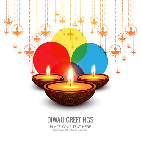 Beautiful Greeting Card For Festival Happy Diwali Background Vec 252160