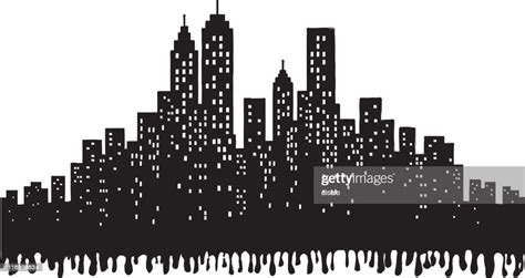 Grunge City Skyline Silhouette Illustration High Res Vector Graphic Getty Images