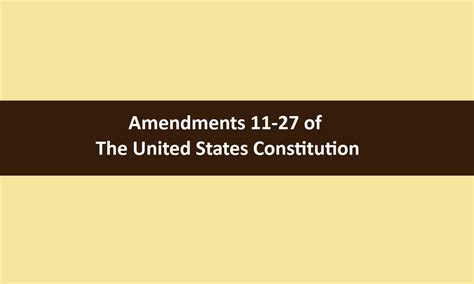 Amendments 11 27 To The Constitution Of The United States