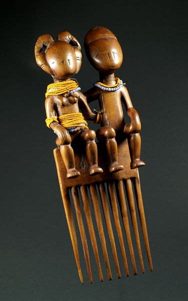 Africa Wood And Glass Bead Comb From Ghana Art Africain Afrique