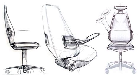 They differ from most office chairs in having high backrest designed to support the upper back and shoulders. Veryday / Ideal chair | Furniture design sketches ...