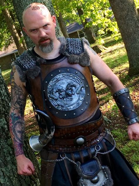 Male Barbarian Viking Cosplay Renaissance Fair Costume Leather Armor