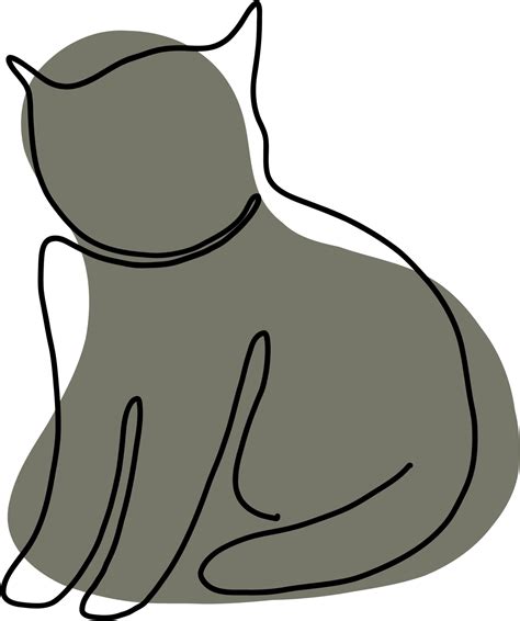 Simplicity Cat Freehand Continuous Line Drawing 15287098 Png