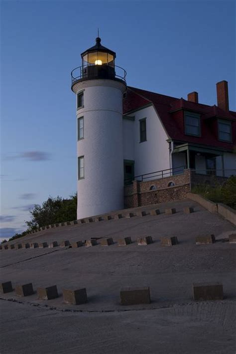 Point Betsie Michigannight Light Lighthouses Great Lakes Pin