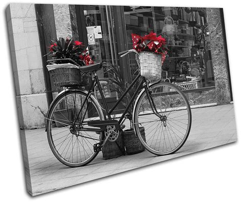 Use them in commercial designs under lifetime, perpetual & worldwide rights. Retro Bicycle Red Vintage SINGLE CANVAS WALL ART Picture ...