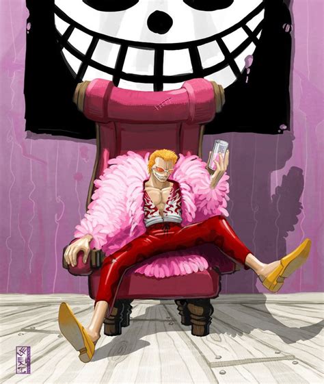 Pink Doflamingo Digital Illustration Illustration One Piece Manga