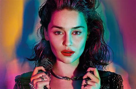Actresses Emilia Clarke Actress Black Hair Blue Eyes English Face Lipstick Hd Wallpaper