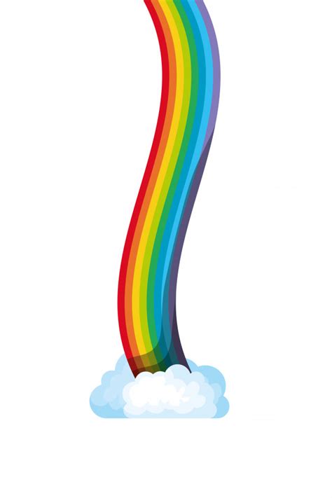 Kleurplaat regenboog tussen twee wolken kleurplaten>. Regenboog met wolken geïsoleerd pictogram | Premium Vector